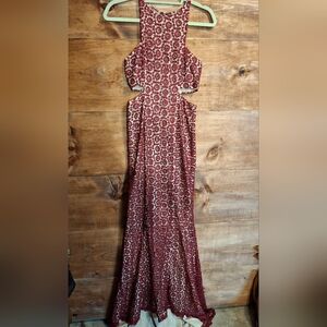 Minuet Gorgues Red Halter Pleated Dress Long Mermaid Tail